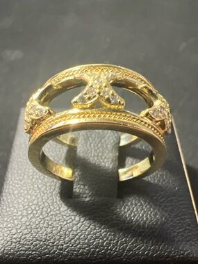 Hidalgo 18k Yellow Gold & Accent Diamonds Triple X Ring Jacket/Enhancer Size 6.5